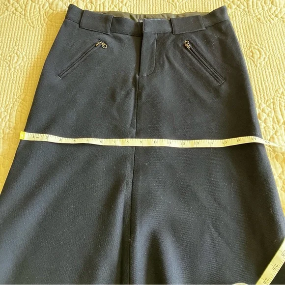 RARE EUC Ralph Lauren Blue Label navy wool equestrian style midi skirt